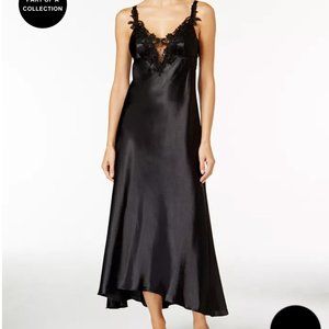 Flora Black Mesh and Lace Nightgown